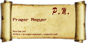 Prager Megyer névjegykártya